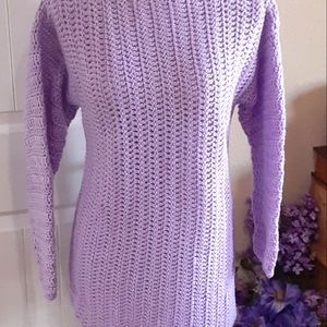 CARMENS Creations, crocheted for you, Lavender, Long Line Boat Neck Pullover